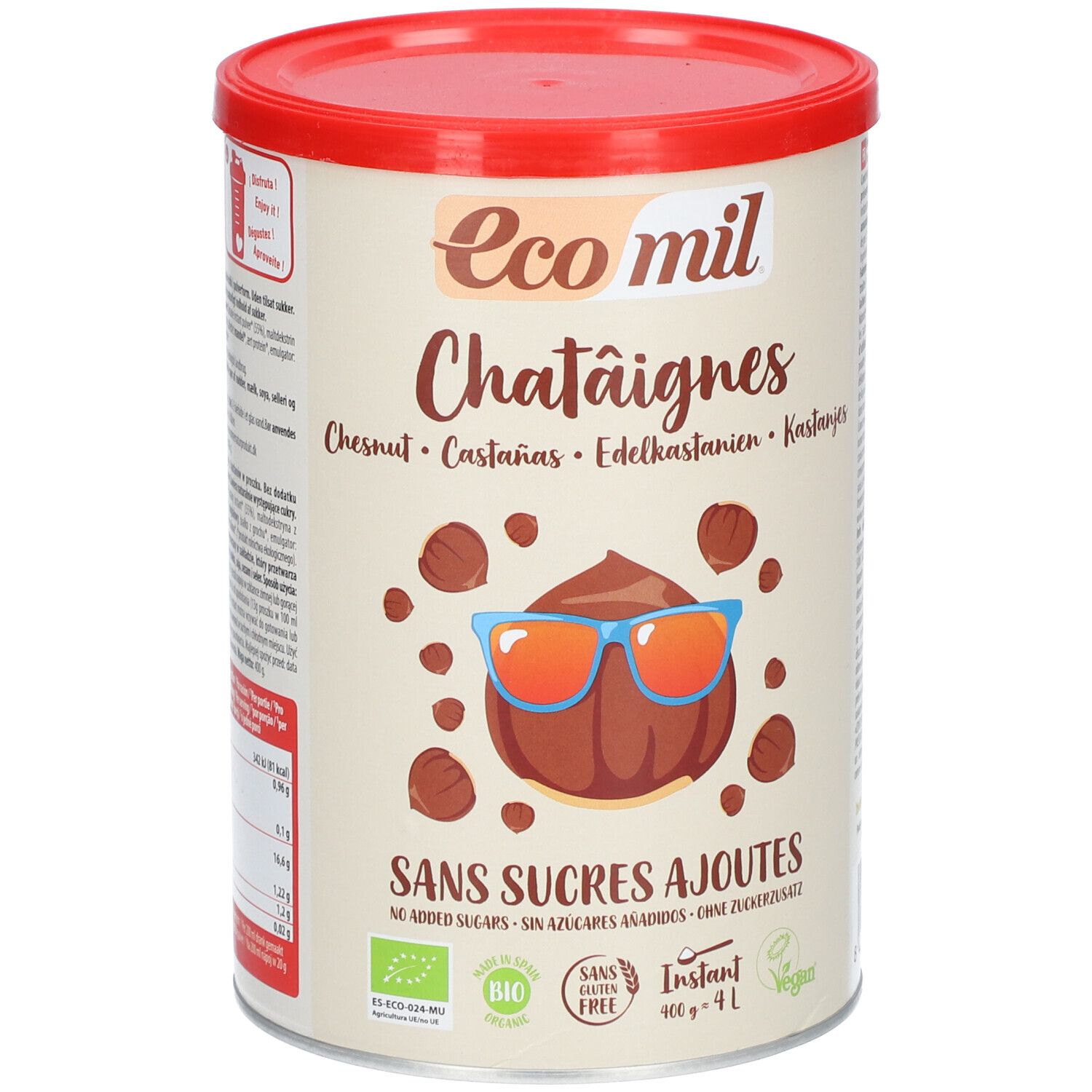 EcoMil Boisson aux châtaignes sans sucres ajoutés Instant Bio 400 g