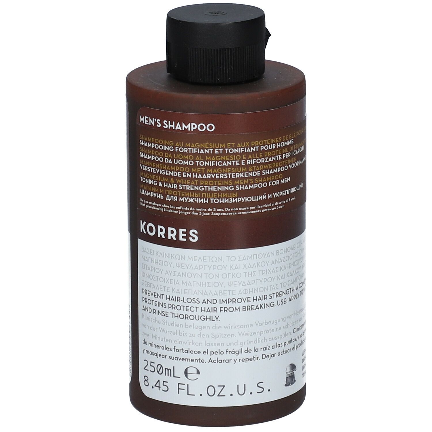 KORRES Shampooing Homme Magnésium Proteines de blé 250 ml Redcare