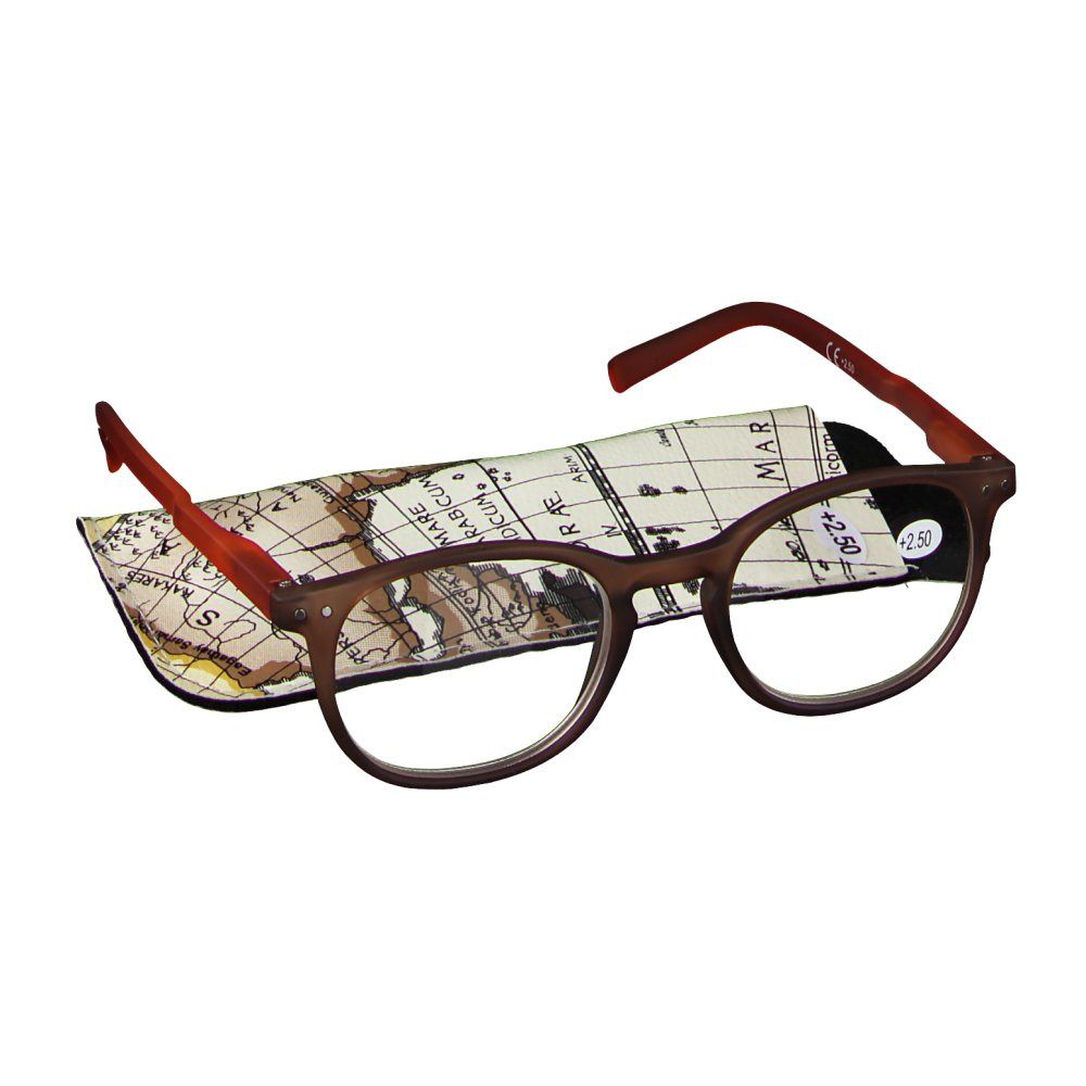 PharmaGLASSES Lunettes De Lecture Ronde Brun Orange 2 50 1 Pc S