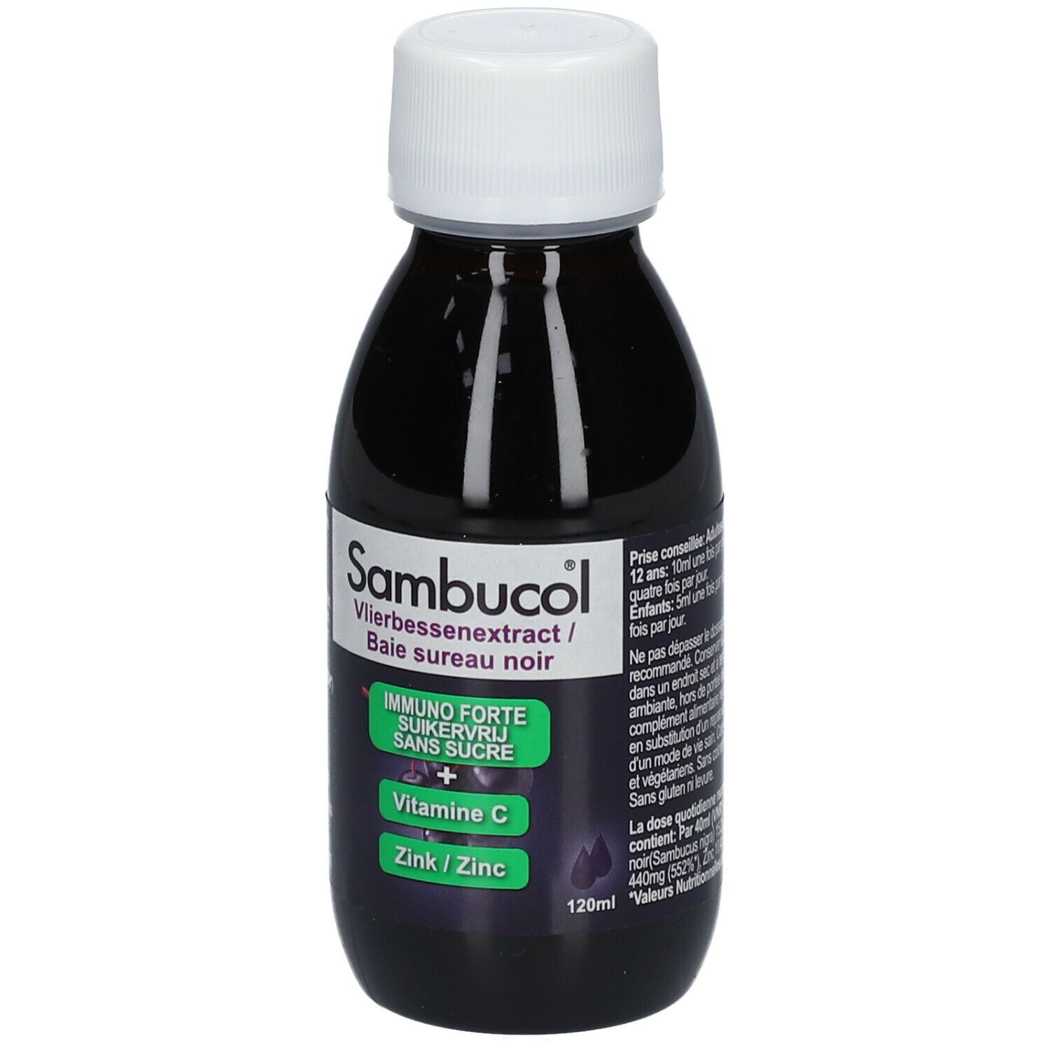 Sambucol Sirop Sans Sucre 120 Ml Redcare Pharmacie