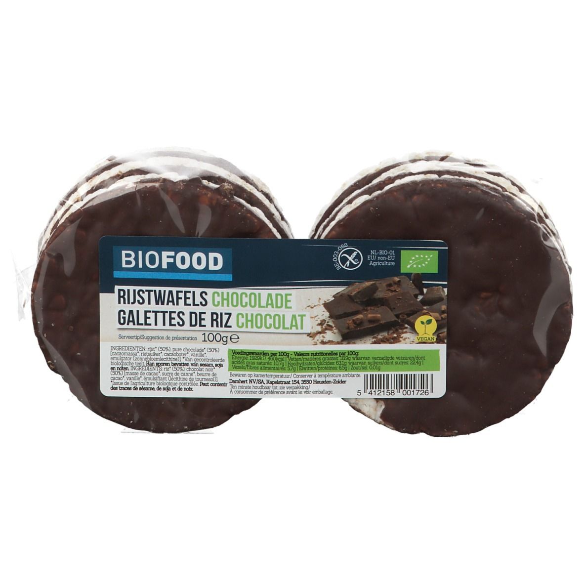 BIOFOOD Galettes De Riz Chocolat BIO 100 G Redcare Pharmacie