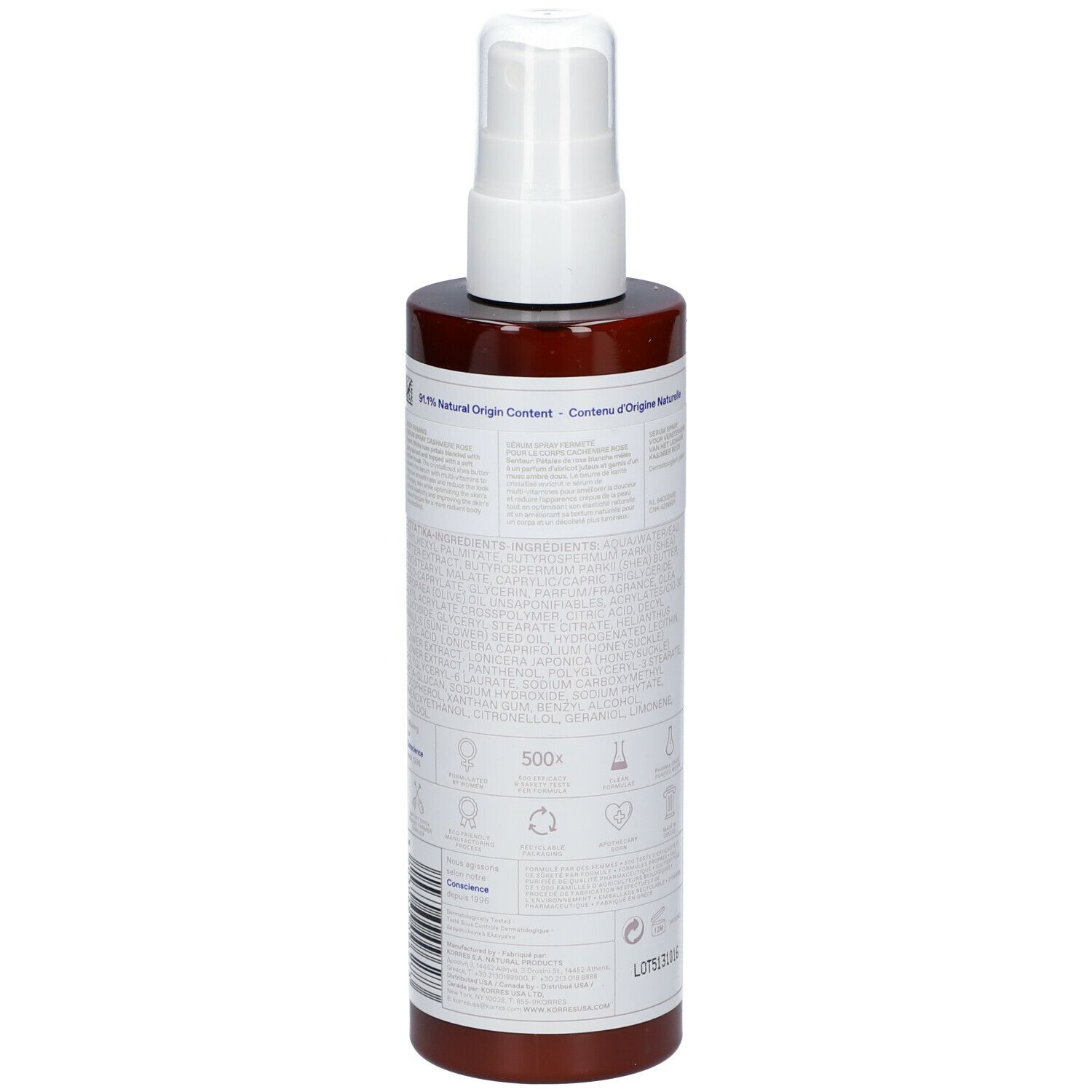 KORRES Sérum Spray fermeté corps Rose Cashmere 250 ml Redcare Pharmacie