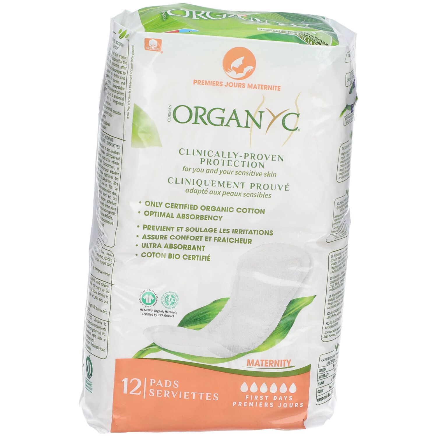 Organyc Serviettes Premiers Jours Maternit Pansement S Pc S