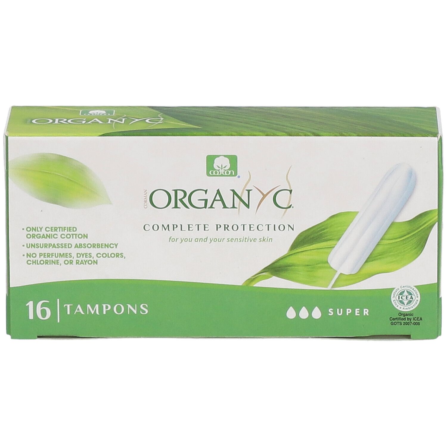 ORGANYC Tampons Super Sans Applicateur 16 Pc S Redcare Pharmacie