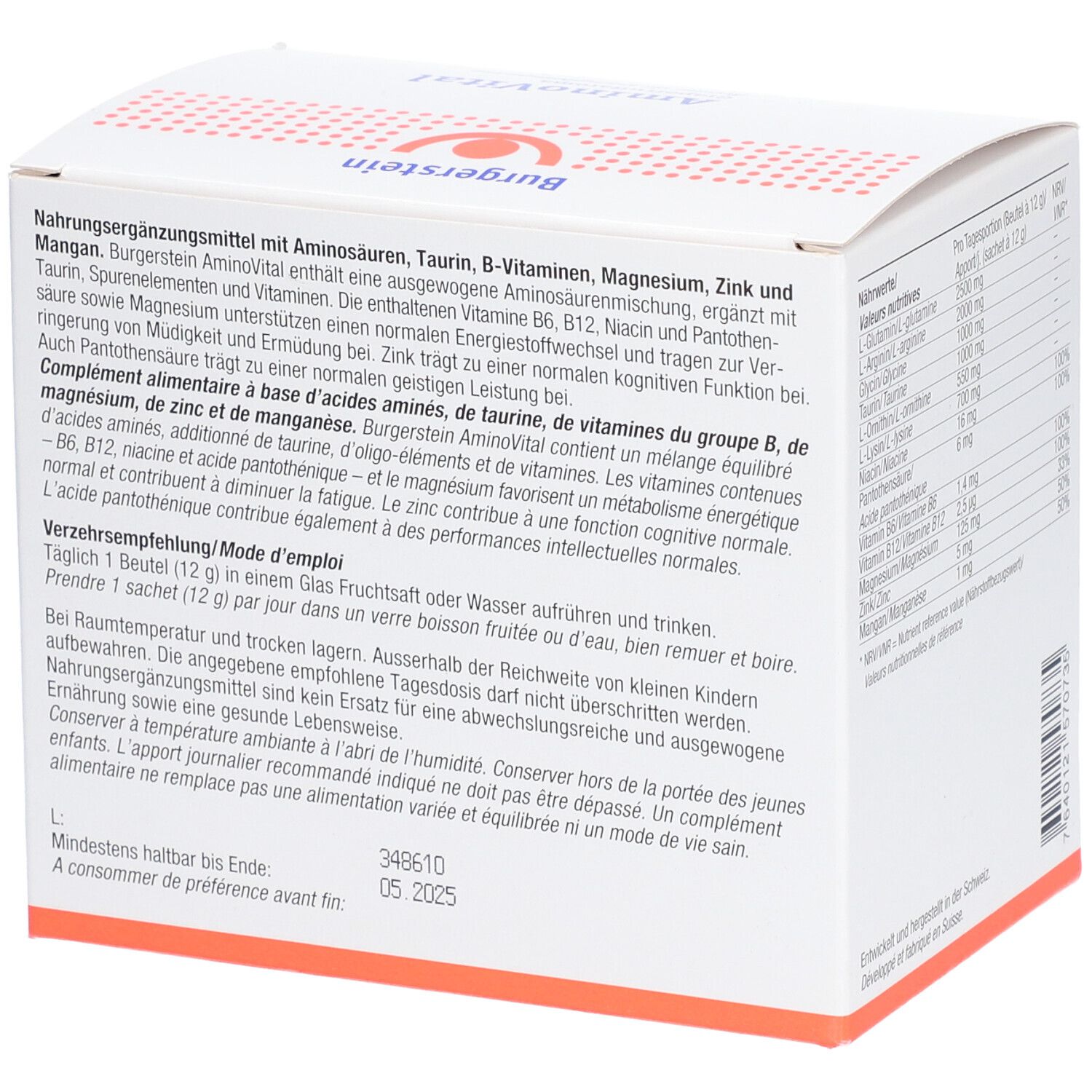 Burgerstein AminoVital 20 Pc S Redcare Pharmacie