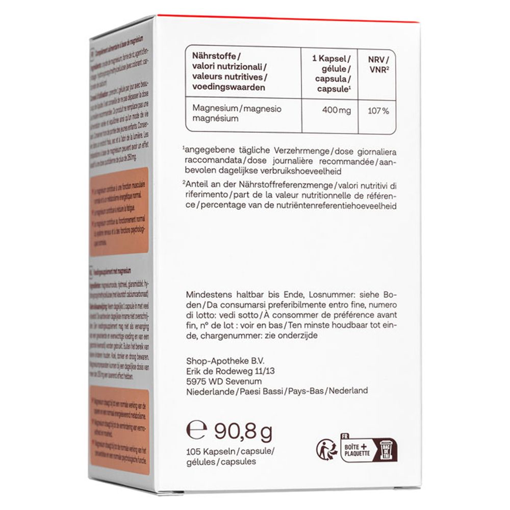 Redcare Magnésium 400 105 pc s Redcare Pharmacie