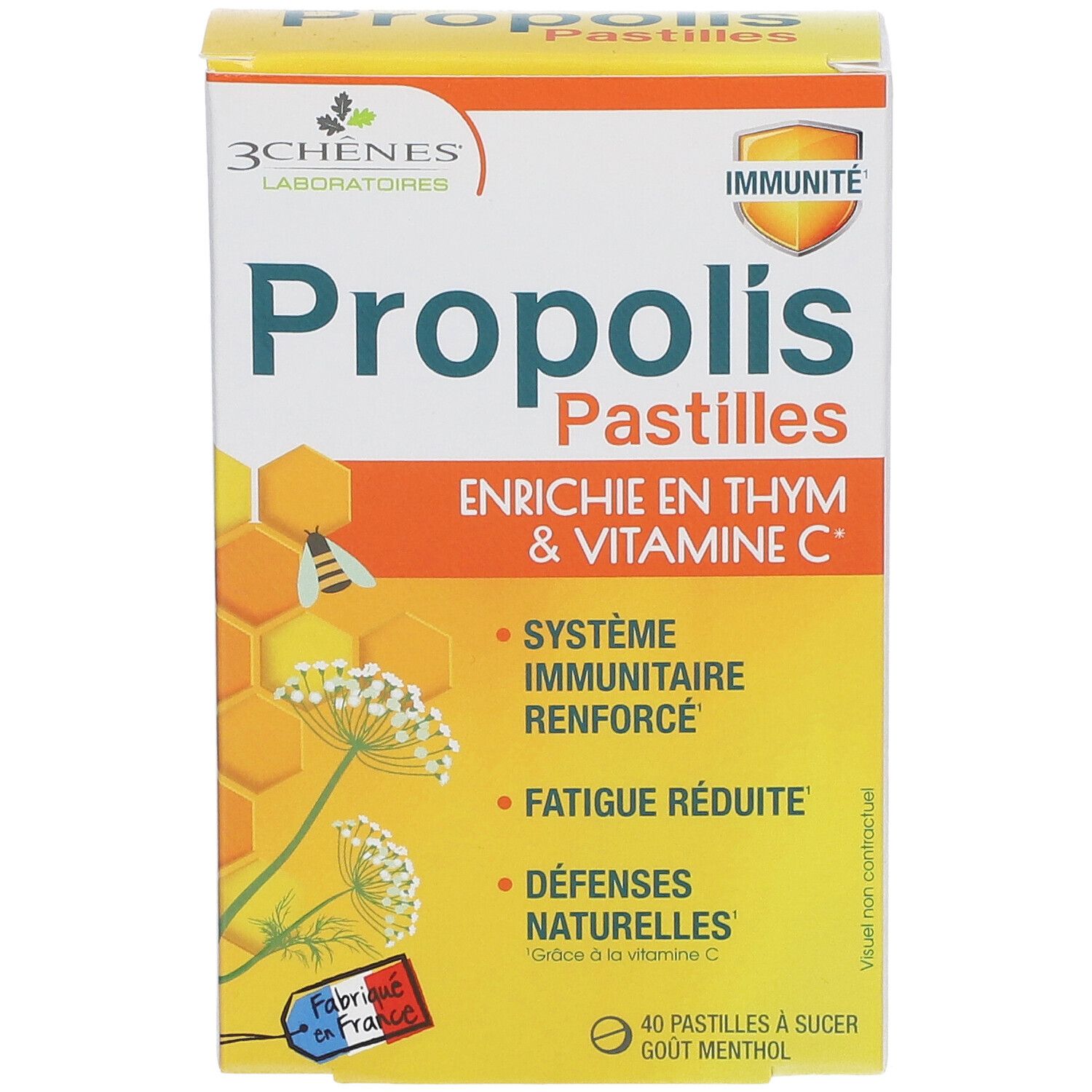 Les 3 Chênes Propolis pastilles adoucissantes et calmantes 40 pc s