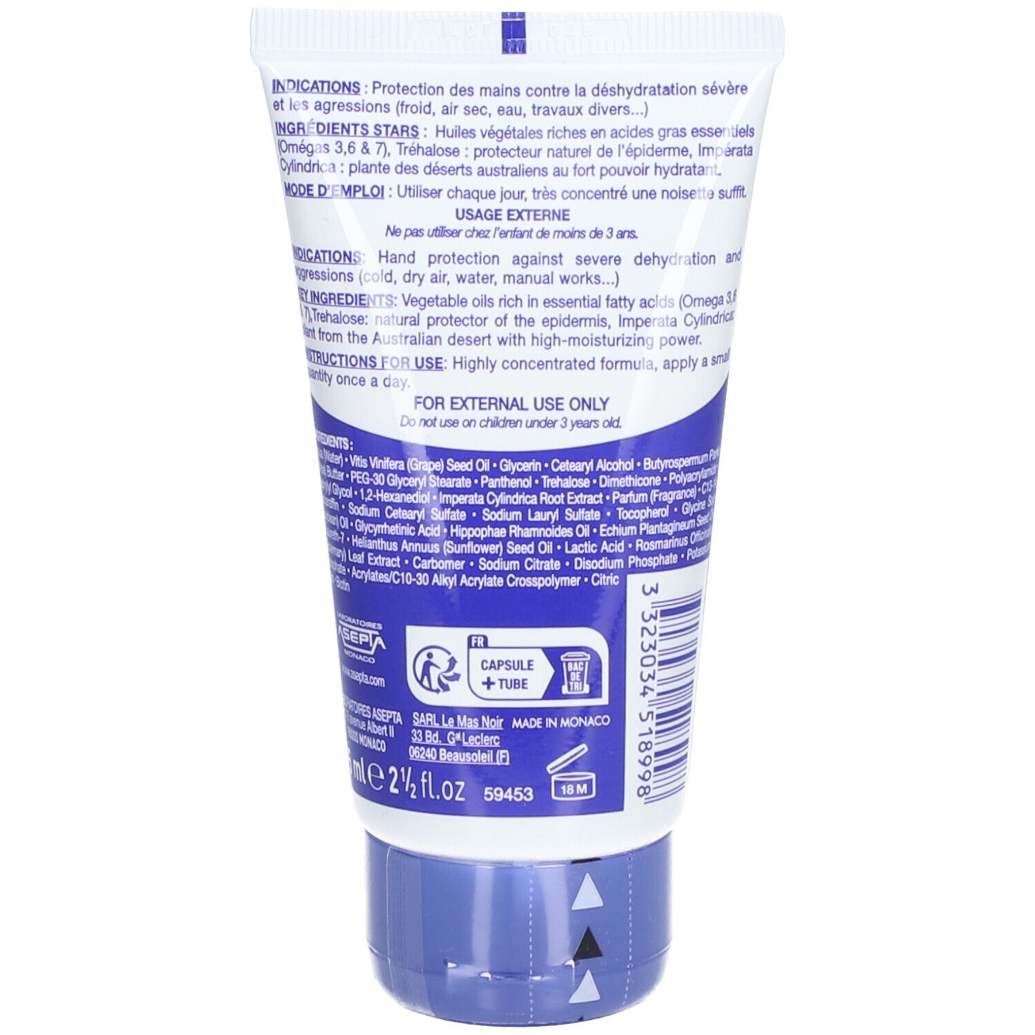 Asepta Vita Citral Baume hydra défense soin mains 75 ml Redcare