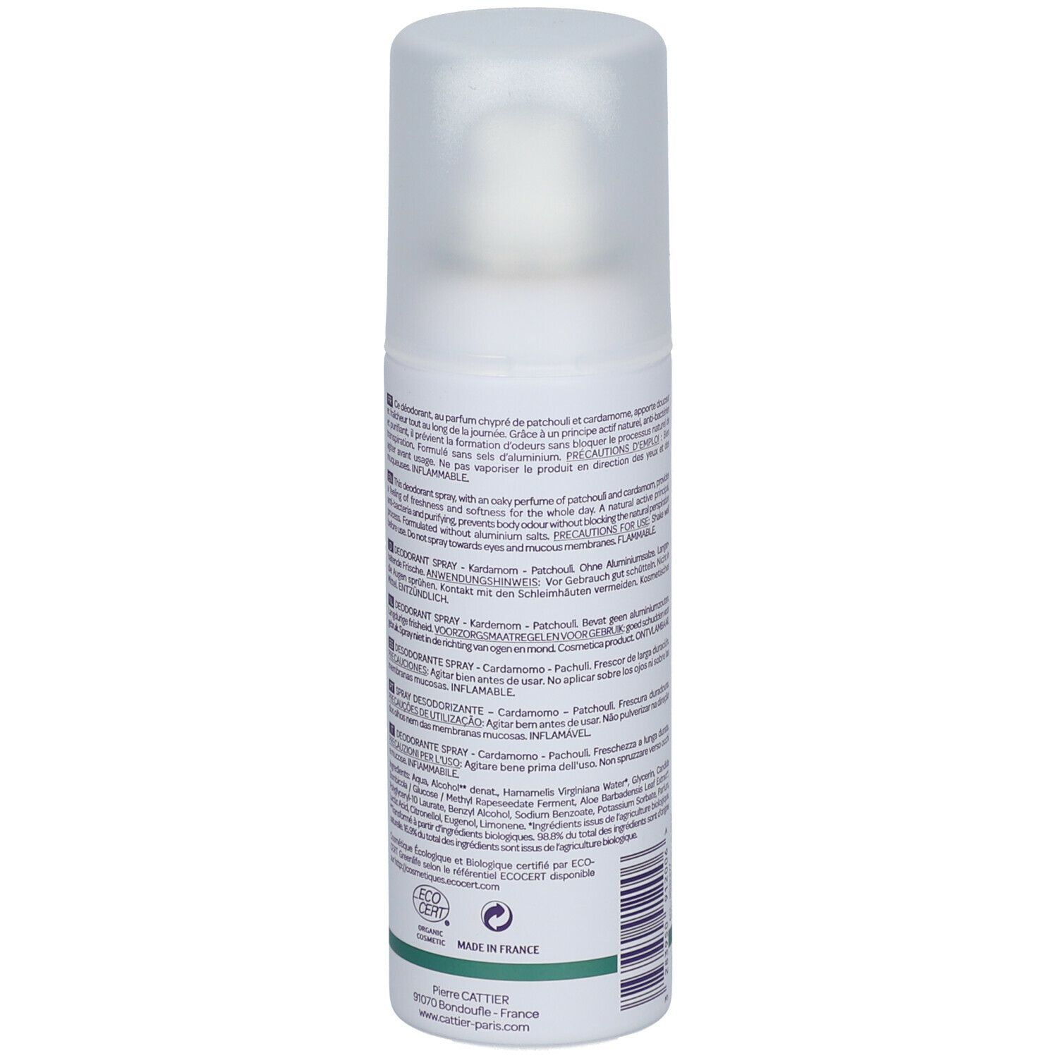 Cattier D Odorant Spray Fra Cheur Longue Dur E Ml Redcare Pharmacie