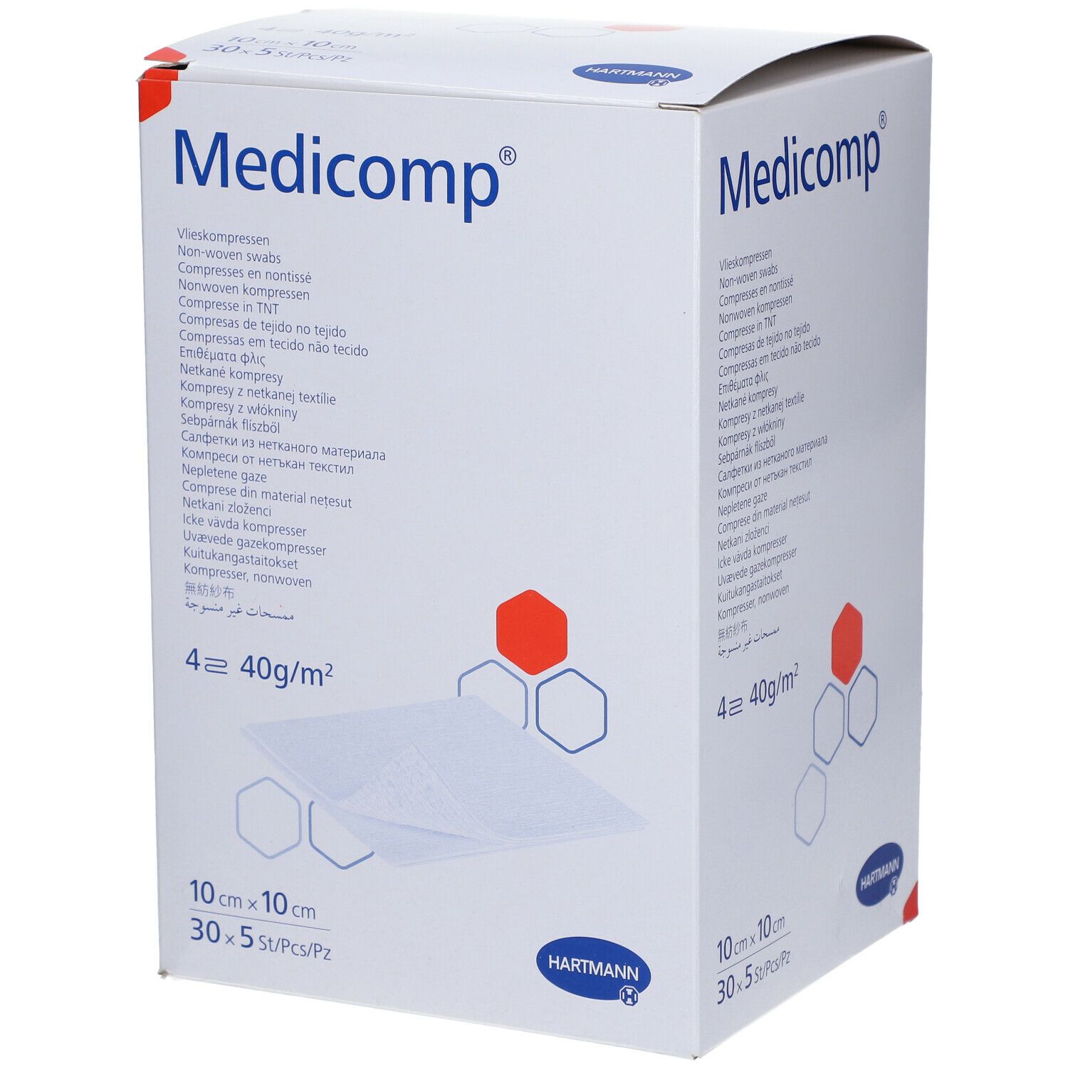 Medicomp Compresses non stériles en nontissé 10 cm x 10 cm 30x5 pc s