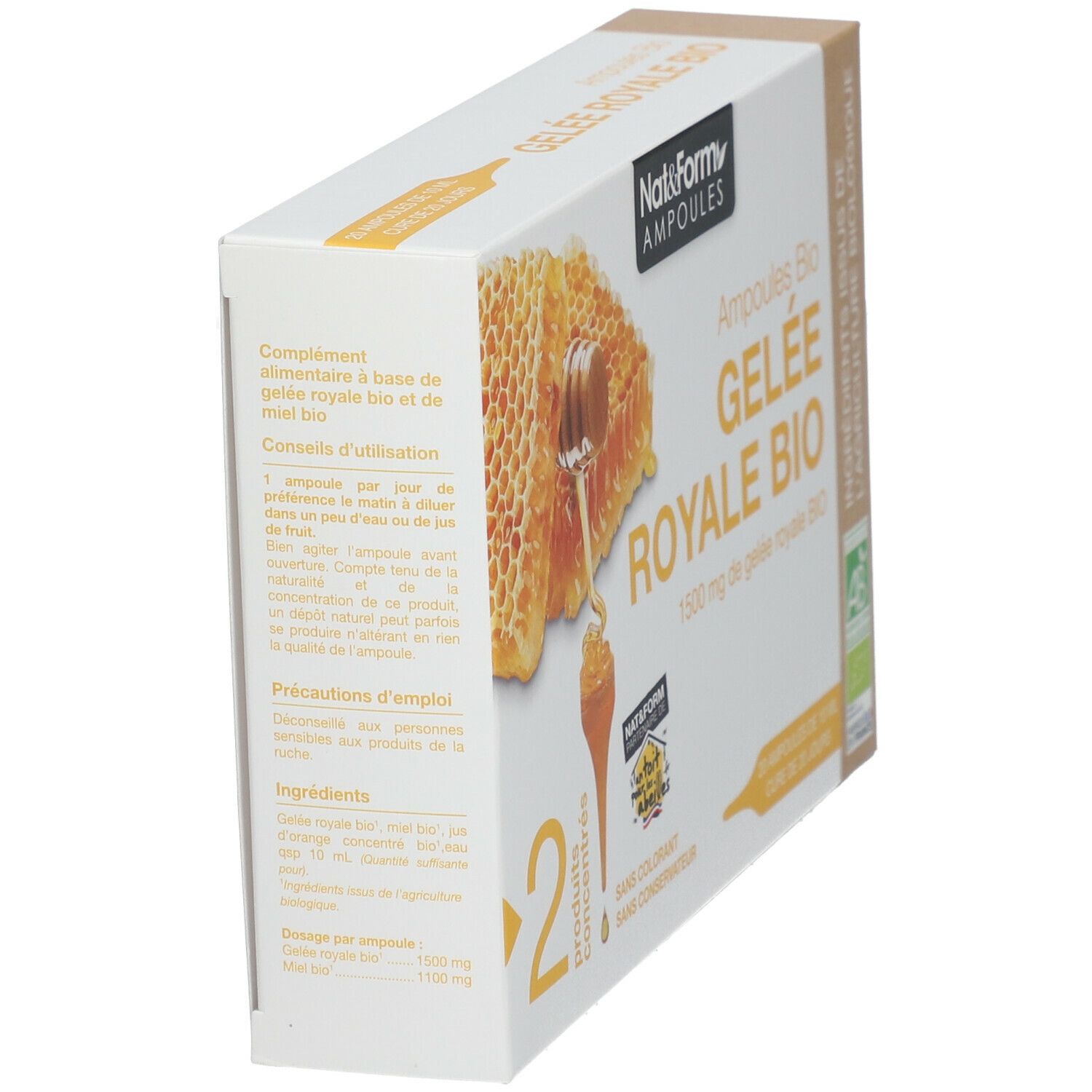 Nat Form Ampoules Gelée royale BIO 20 pc s Redcare Pharmacie