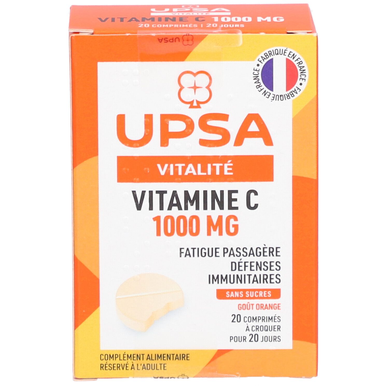 Vitamine C UPSA 1000 mg 20 comprimés à croquer Adulte Complément