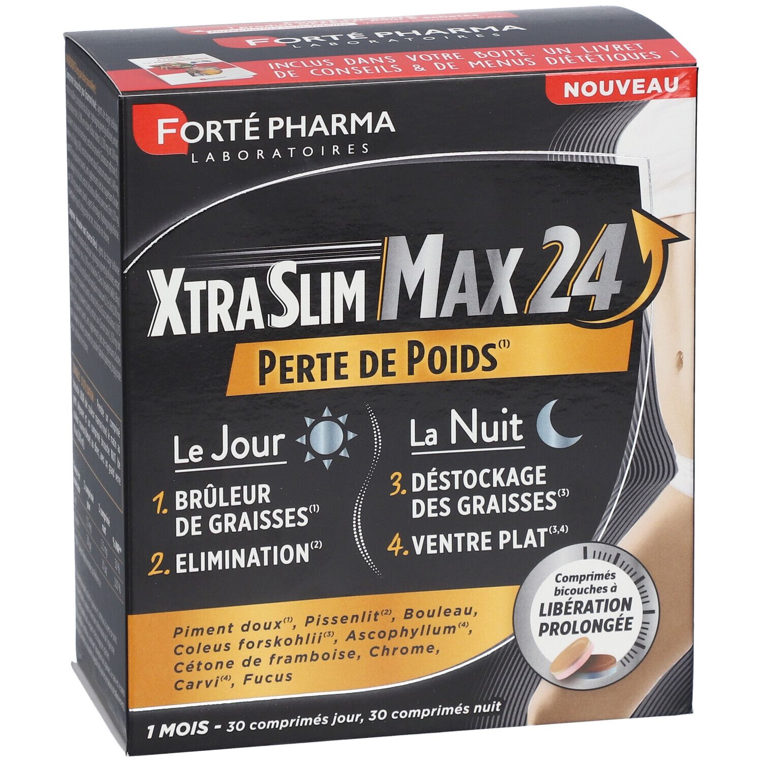 Forté Pharma XTRA SLIM MAX 24 Jour Nuit 60 pc s Redcare Pharmacie