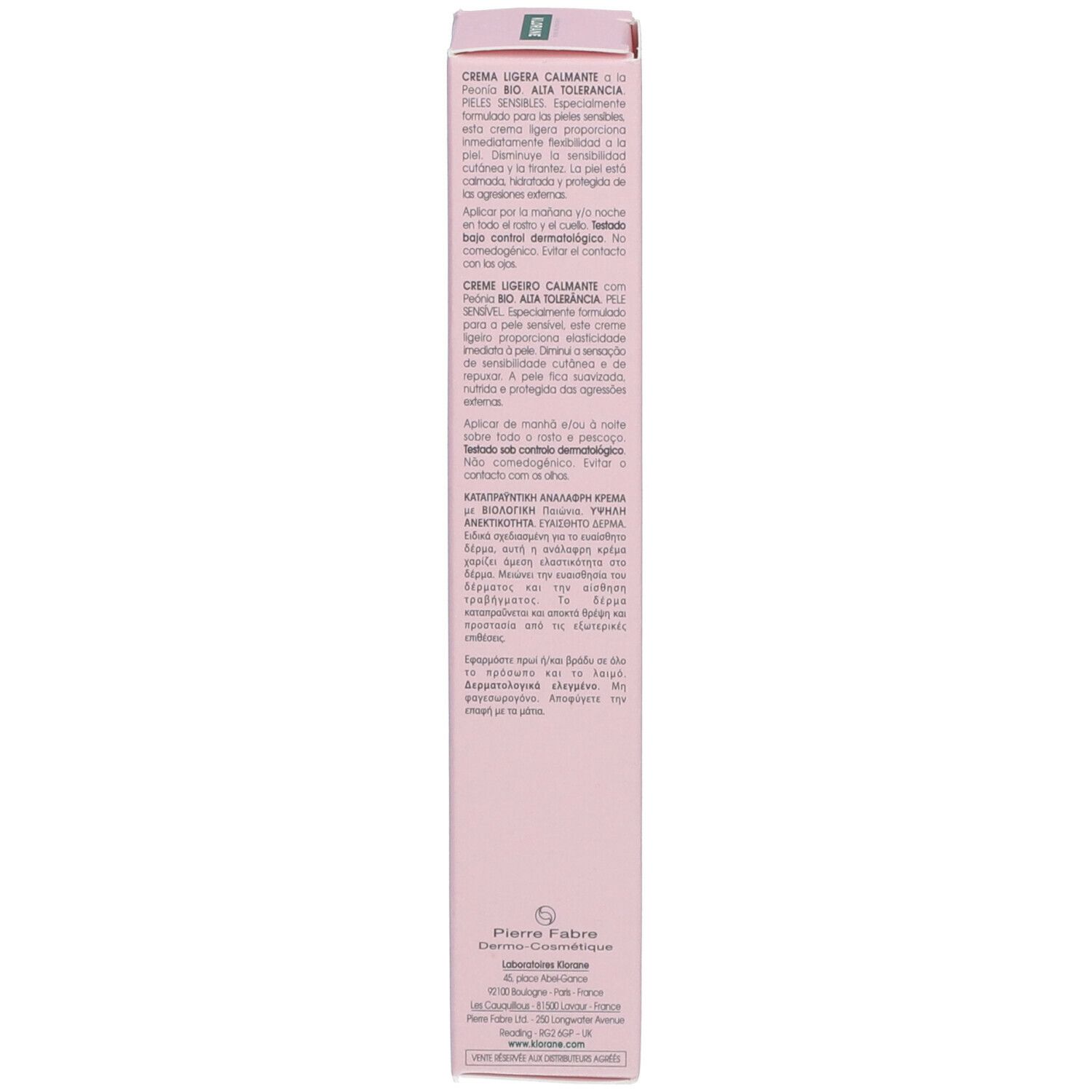 KLORANE Crème Légère Apaisante à la Pivoine BIO Peaux sensibles 40 ml