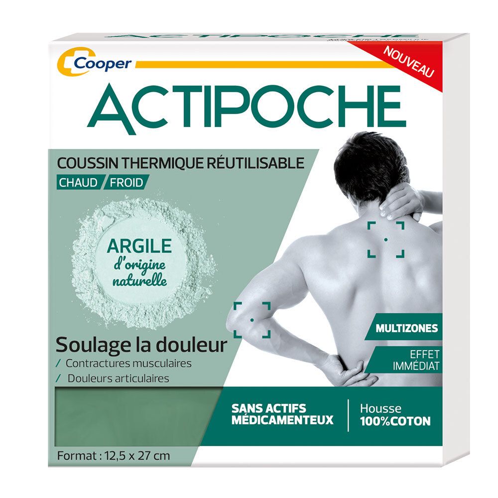 ACTIPOCHE Argile Coussin Thermique Multizones 12 5 X 27 Cm Redcare