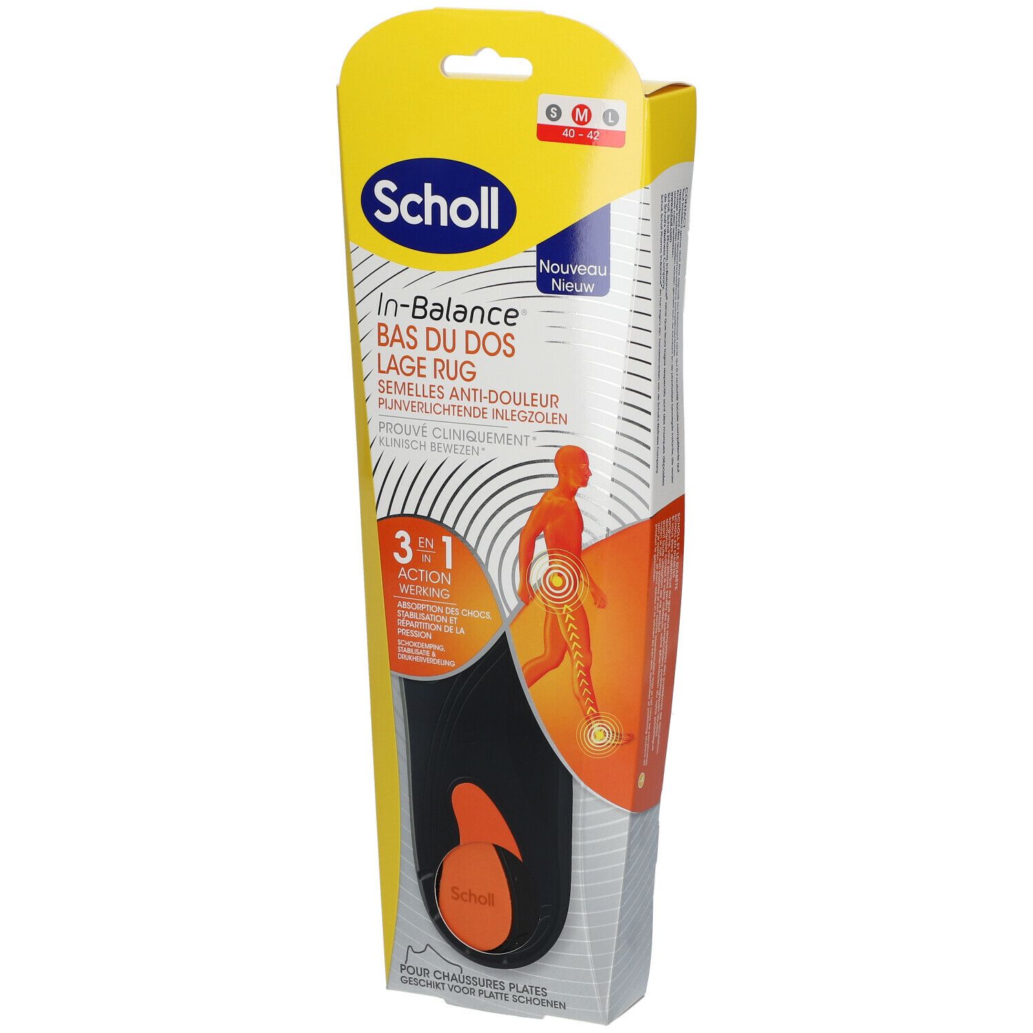 Scholl Semelles In Balance Anti Douleur Bas Du Dos T2 40 42 1 Pc S