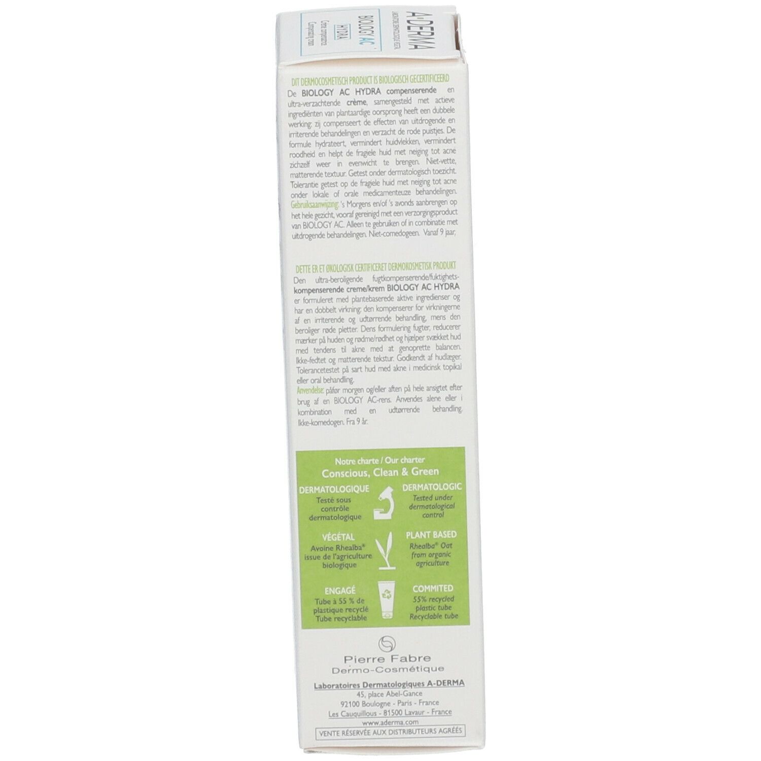 A DERMA BIOLOGY AC HYDRA Crème compensatrice ultra apaisante 40 ml