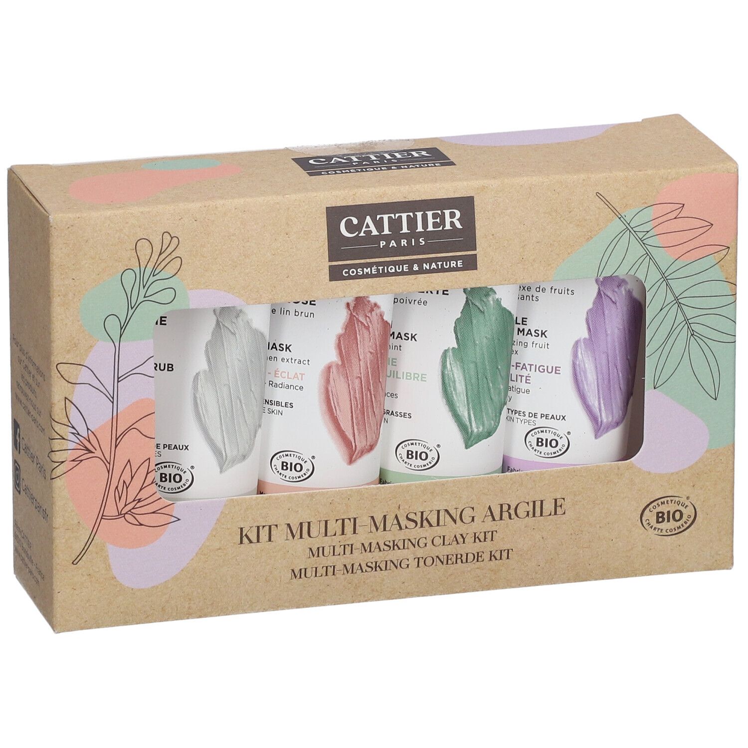 CATTIER Coffret Multi masking à l argile 4x30 ml Redcare Pharmacie