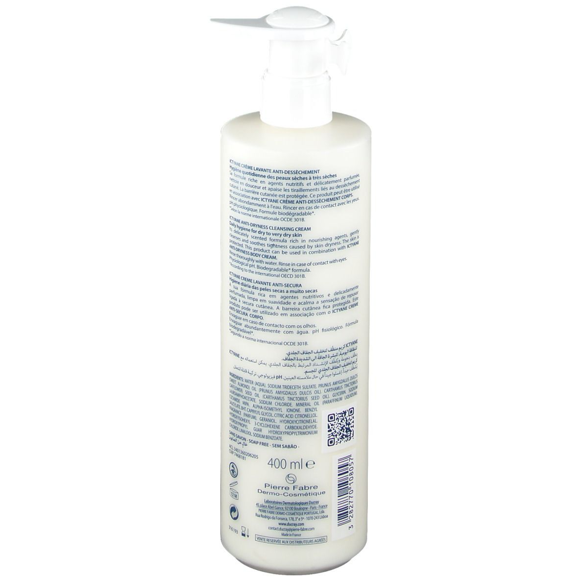 Ducray Ictyane Crème lavante anti dessèchement 400 ml Redcare Pharmacie