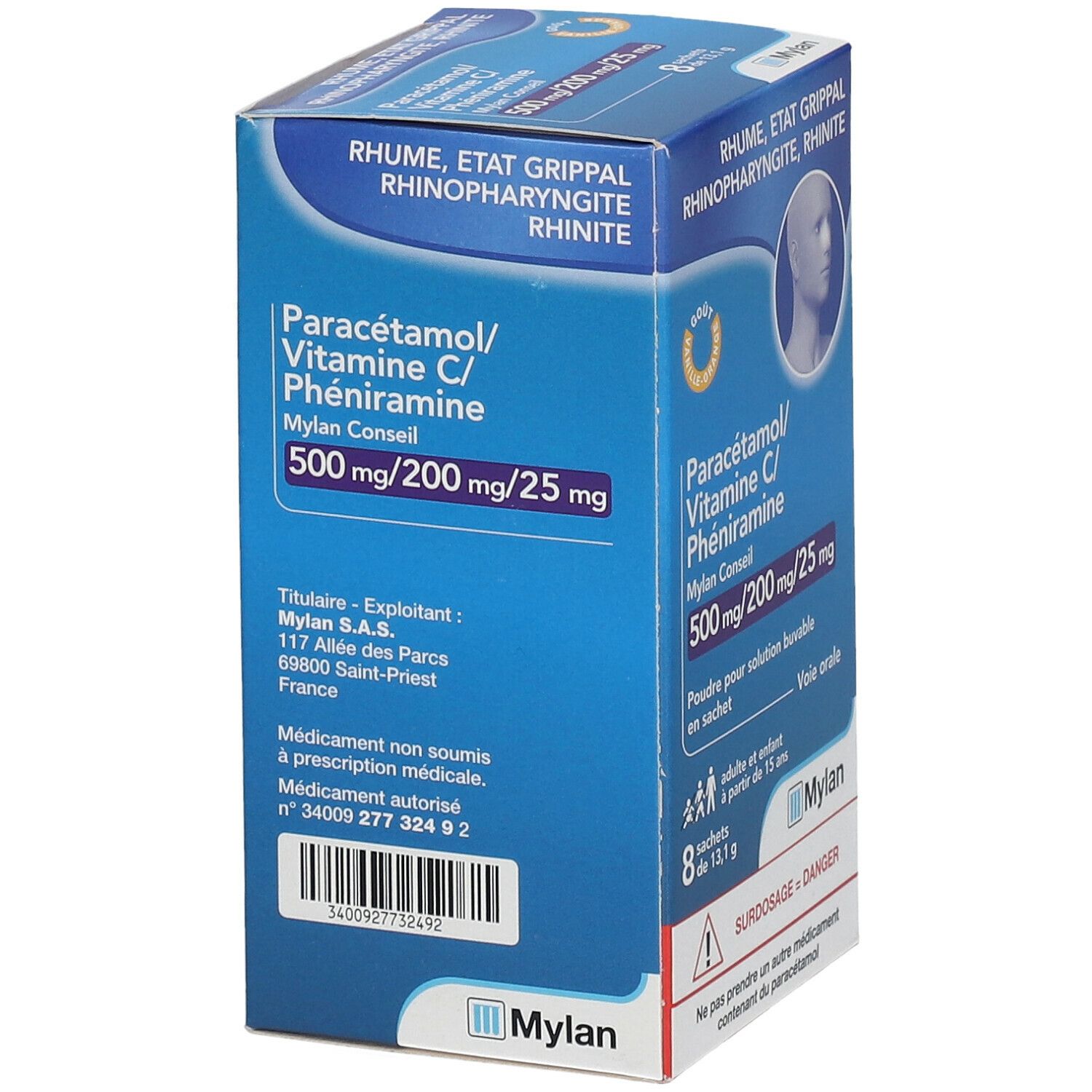 Paracétamol Vitamine C Phéniramine Mylan Conseil 500 mg 200 mg 25 mg