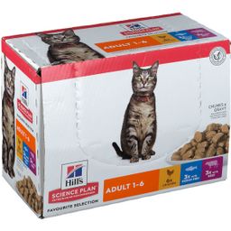 Hill's™ Adult 1-6 Multipack Sachets repas pour chat (poulet, poisson & boeuf)