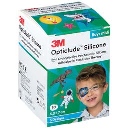 3M Opticlude™ Silicone Pansement Orthoptique Midi Boys 5,3cm x 7cm 2738PB50