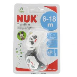 NUK® Lot de 2 sucettes physiologiques Mickey 6-18 mois