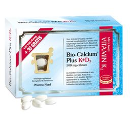 Pharma Nord Bio-Calcium Plus K+D3 120 + 30 comprimés GRATUITS | calcium + vitamine K + vitamine D | Os & dents
