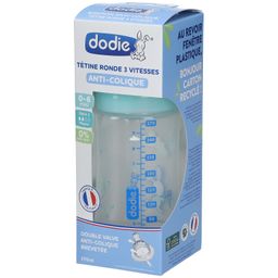DODIE® Initiation+ Biberon Tétine ronde 3 vitesses anti-coliques
