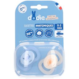 Dodie Sucettes Anatomiques Bleu-Beige 0-2 Mois