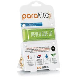 Parakito Bracelet anti-moustique rechargeable Adultes Never Give Up Vert