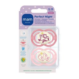 MAM Perfect Night Tétine silicone rose 6-16 mois