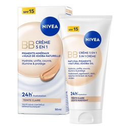 NIVEA Essentials BB Soin de Jour 5 en 1 Teint Clair SPF15