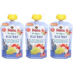 HOLLE Blue Bird Gourde Poire, Pomme, Myrtilles et avoine bio
