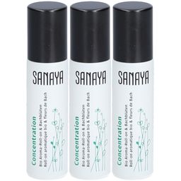 SANAYA Roll On Aromatique bio & Fleurs de Bach Concentration