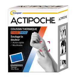 ACTIPOCHE - Coussin thermique - Thermothérapie - Contractures musculaires et douleurs articulaires - Petit modèle - 10x15 cm - Gel - 1 unité