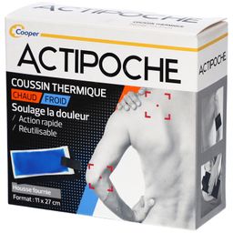 ACTIPOCHE - Coussin thermique - Thermothérapie - Contractures musculaires et douleurs articulaires - Moyen modèle - 11x27 cm - Gel - 1 unité