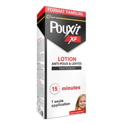 POUXIT - XF - Lotion anti-poux et lentes - 100% Efficace - Agit en 1 seule application de 15 minutes - Traitement du cuir chevelu - 200 ml