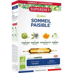 SUPERDIET Quatuor Passiflore Sommeil Bio - 20 ampoules de 15 ml