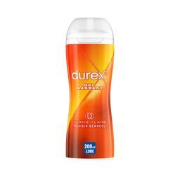 Durex Gel De Massage Lubrifiant Sensuel À Base D'Eau - 2 en 1 - Aux Extraits d'Ylang Ylang - 200ml