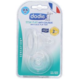 dodie® Sensation + tétine en silicone 1er âge débit 2
