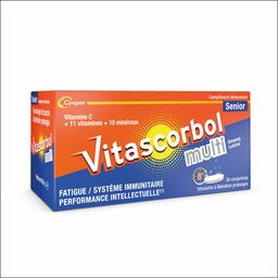 VITASCORBOL - Complément alimentaire senior à base de vitamine C -  Fatigue, système immunitaire - Programme 30 jours - 30 comprimés tricouche à libération prolongée