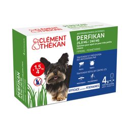 Clement Thekan Anti-Puces Anti-Tiques Chien 1,5-4kg  4 Pipettes