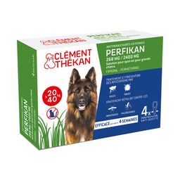Clement Thekan Anti-Puces Anti-Tiques Chien 20-40kg 4 Pipettes