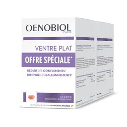 OENOBIOL - Compléments Alimentaires - Minceur - Ventre Plat - Réduit les Gonflements(1) - Diminue les Ballonnements(1) - Progamme 2 mois - Lot de 2 Boîtes de 60 Capsules