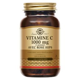 Solgar Vitamine C 1000mg avec Rose Hips - Défenses Immunitaires - 100 comprimés