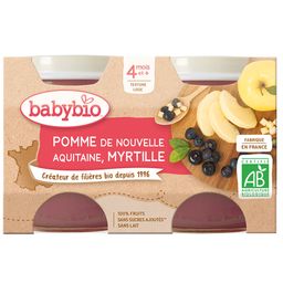 Babybio POMME DE NOUVELLE-AQUITAINE & MYRTILLE dès 4 mois