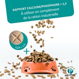 PET PHOS CROISSANCE CA/P = 1,3 - Pour chiots en croissance et femelles gestantes ou allaitantes nourris avec une ration industrielle.
