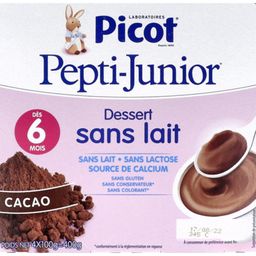 Picot Pepti - Junior Dessert Sans Lait, Dessert sans lait, cacao, 100 g x 4