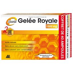 COOPER - Gelée Royale 1000MG - Actifs naturels, Sans Alcool, Sans Colorant, Sans Conservateur - Fabriquée en France - x20 Ampoules de 10ML